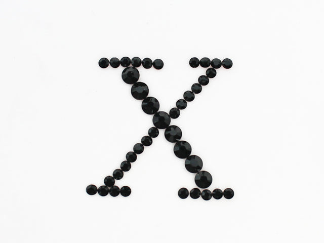 アルファベット [X] 大文字 ブロック体デコシート(Hotfix)