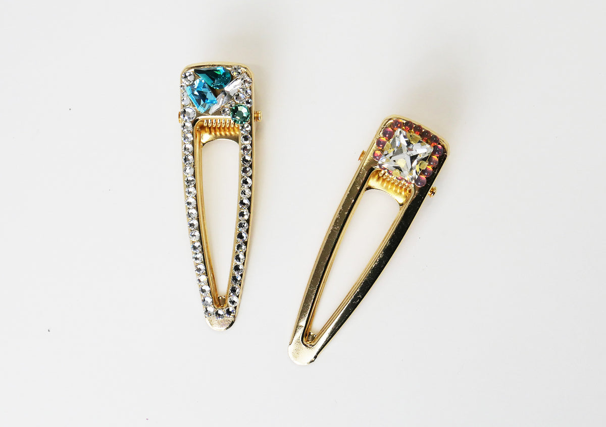 デコ素材】デコ用前髪ヘアクリップ- 0-ラインストーン