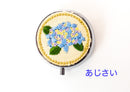 ラウンド型ピルケース 可愛い刺繍付き　あじさい