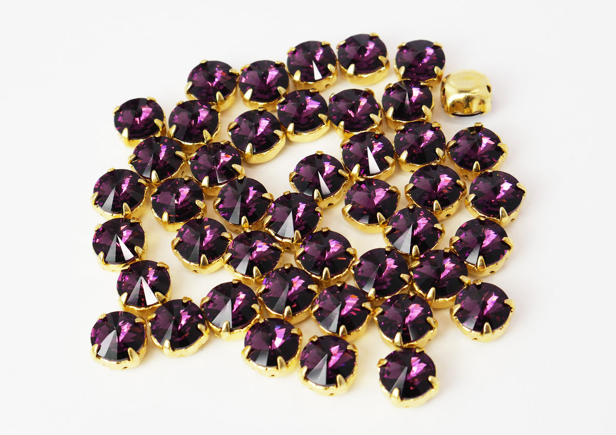 プレシオサ ソーオン 縫付 リボリ型 アメジスト-#43861302 4-ライン