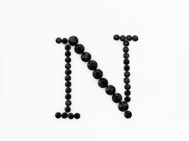 アルファベット [N] 大文字 ブロック体デコシート(Hotfix)