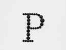 アルファベット [P] 大文字 ブロック体デコシート(Hotfix)