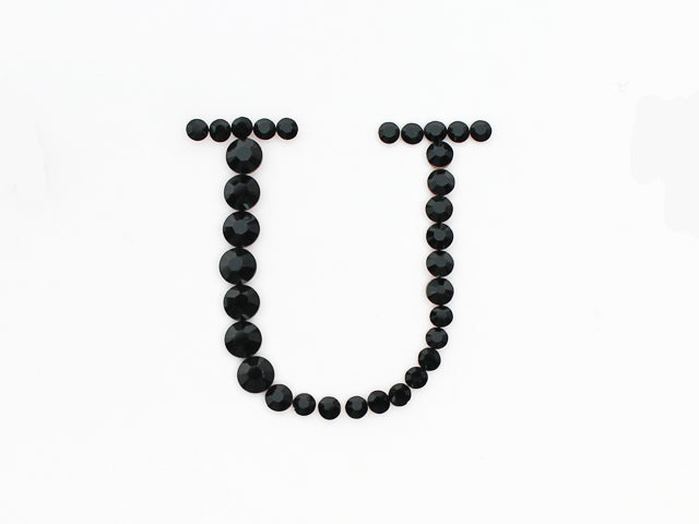 アルファベット [U] 大文字 ブロック体デコシート(Hotfix)