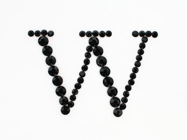 アルファベット [W] 大文字 ブロック体デコシート(Hotfix)