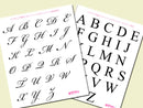 デコダリア特製 アルファベットデザインシート 筆記体・ブロック体