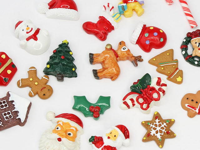 [デコパーツ]　クリスマスデコパーツ アソート5個入