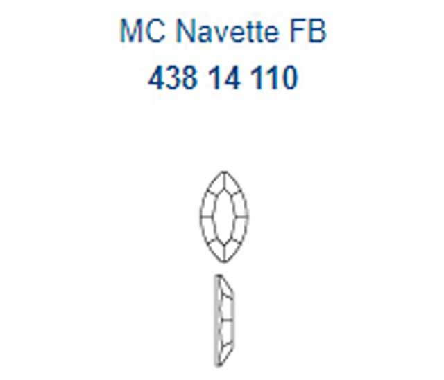 プレシオサ FB Navette  ナベット型 クリスタル 8×4mm