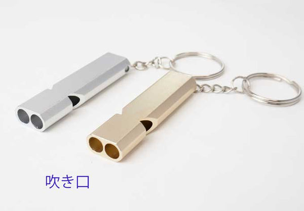 デコ素材]ホイッスル(防災・防犯グッズ)キーホルダー付き- 2-ライン
