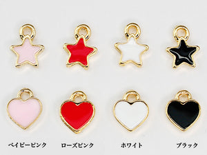 16K ゴールドチャームシリーズ 星&ハートパーツ(4色) ストラップ別売り 