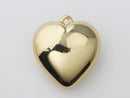 【売り切りセール】[デコ素材]ぷっくりハートチャーム　ゴールド  単品