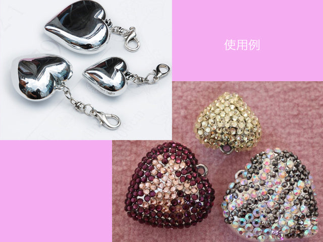 【売り切りセール】[デコ素材]ぷっくりハートチャーム　ゴールド  単品