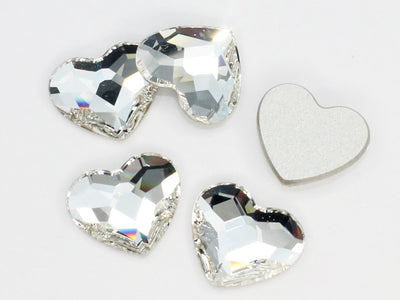 #2808 フラットバック ハート(スワロフスキー)
